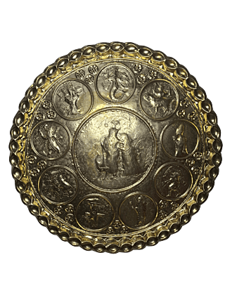 Chamba Thaal  Premium  Brass Plate Handcrafted & Hand Engraved